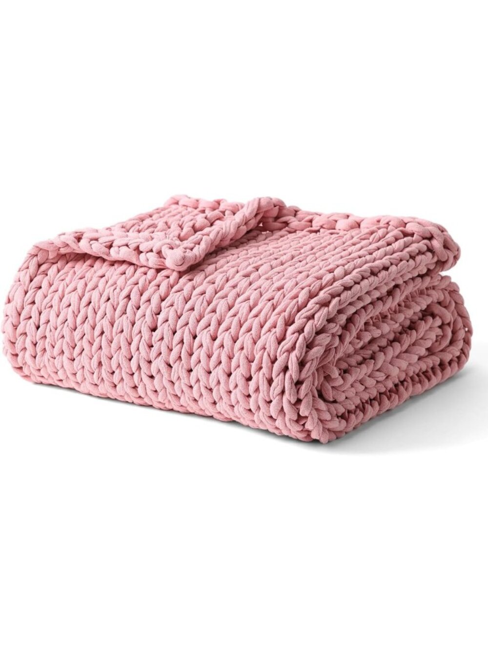 Cooling Weighted Blanket, 100% Cotton Chunky Knit Throw, Breathable Heavy Lap
